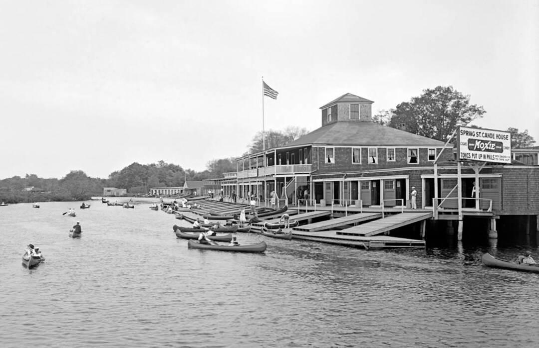 1920 Canoe House Charles River Boston MA Vintage Photograph Etsy