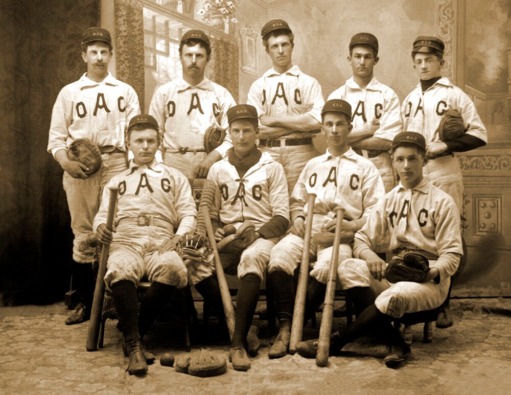 1898 Oregon Agricultural Baseball Team Vintage Photograph 8.5 X 11