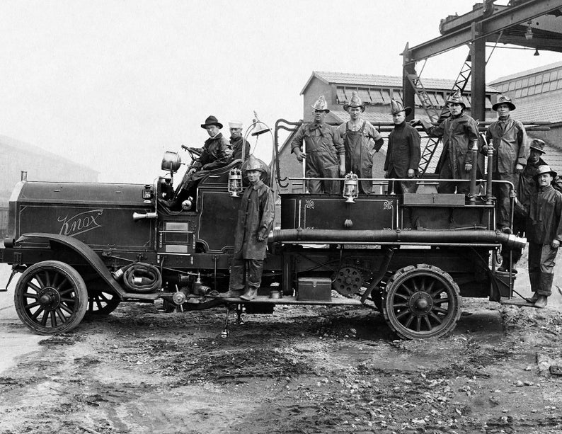 1919 Knox Fire Truck Vintage Old Photo 8.5 x 11 Reprint