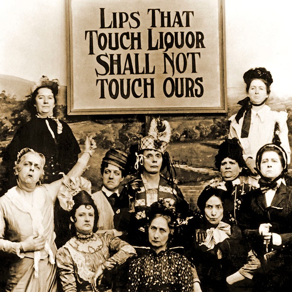 1901 Lips That Touch Liquor, Prohibition Vintage Photograph 8.5" x 11" Art Print