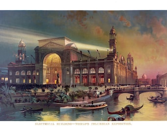 1892 Electrical Building, Columbian Exposition, Chicago, Illinois Art Print 13" x 19" - - Historic Scene --