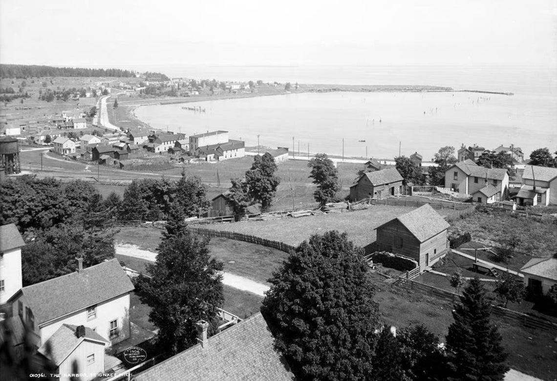 1906 Harbor St. Ignace Michigan Old Photo 13 X Etsy