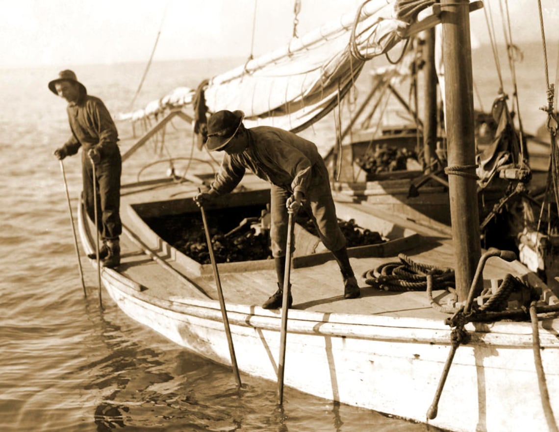 1911 Oyster Fishermen Bayou La Batre AL Vintage Photograph Etsy