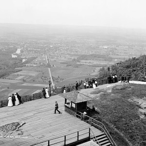 1908 View from Mount Tom, Holyoke, Massachusetts Vintage Photograph 13&quot; x 19&quot; - - Historic Scene --