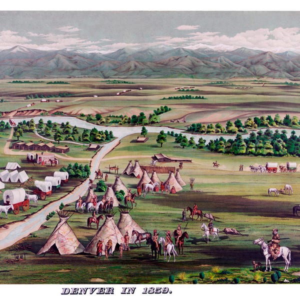 Denver, Colorado in 1859 Poster Art Print 13" x 19"