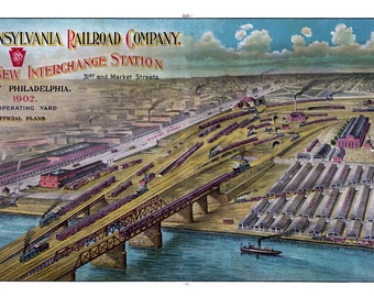 1902 Pennsylvania Railroad Yard, West Philadelphia Poster - Art Print 11" x 17"