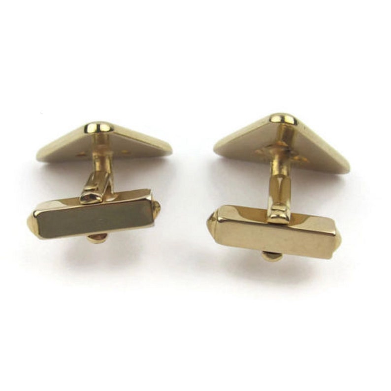 Swank Cufflinks Triangular Gold Tone with Black Accent
