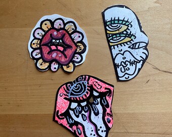 Crazed || Handmade Sticker Pack