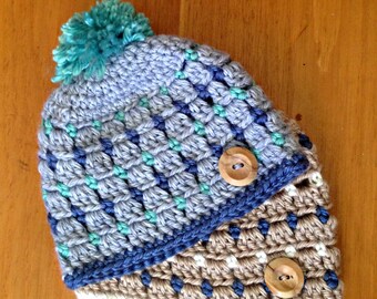 Block Stitch Newborn Hat Pattern - PDF digital download