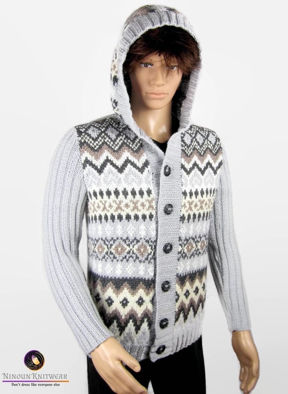 Chaqueta Pullover Tejido A Mano Hombre Chaleco De Chaqueta