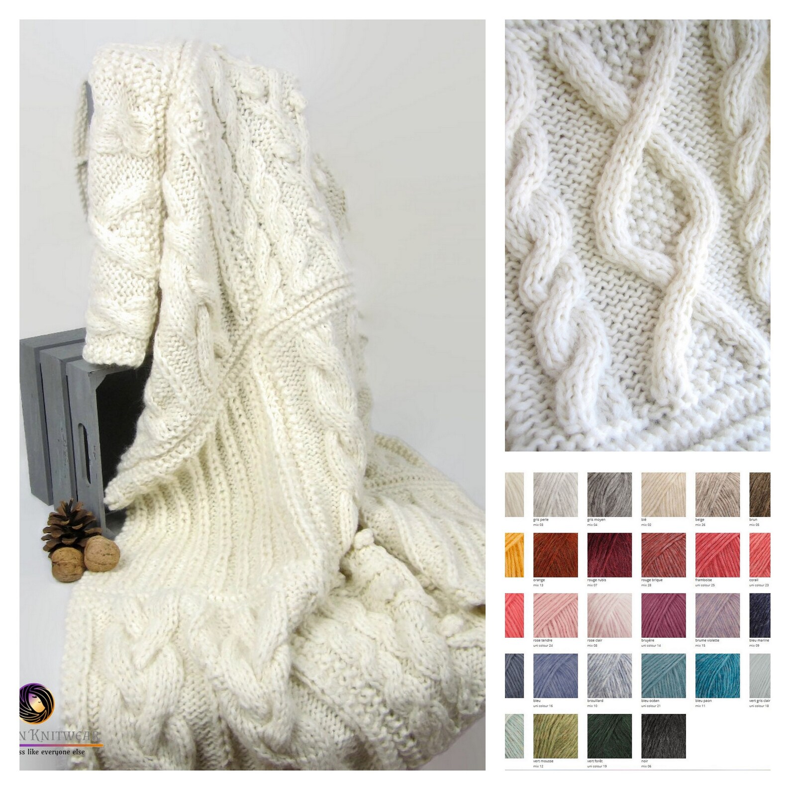 NEIGE Plaid Decke im irischen Stil mit baby-alpaka geblasen | Etsy