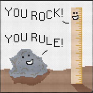 Rock & Rule - Cross Stitch Visual Pun
