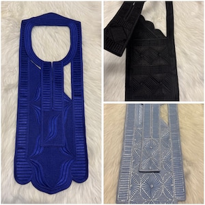 Men Embroidery Complete Agbada Set Neckline Applique African Native Trim In DIfferent Colors. Orun Agbada