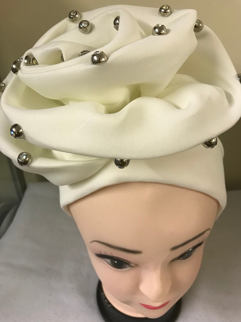 Hat/turban. Cream Hat/turban .hat/turban With Layered Bow. African Hat