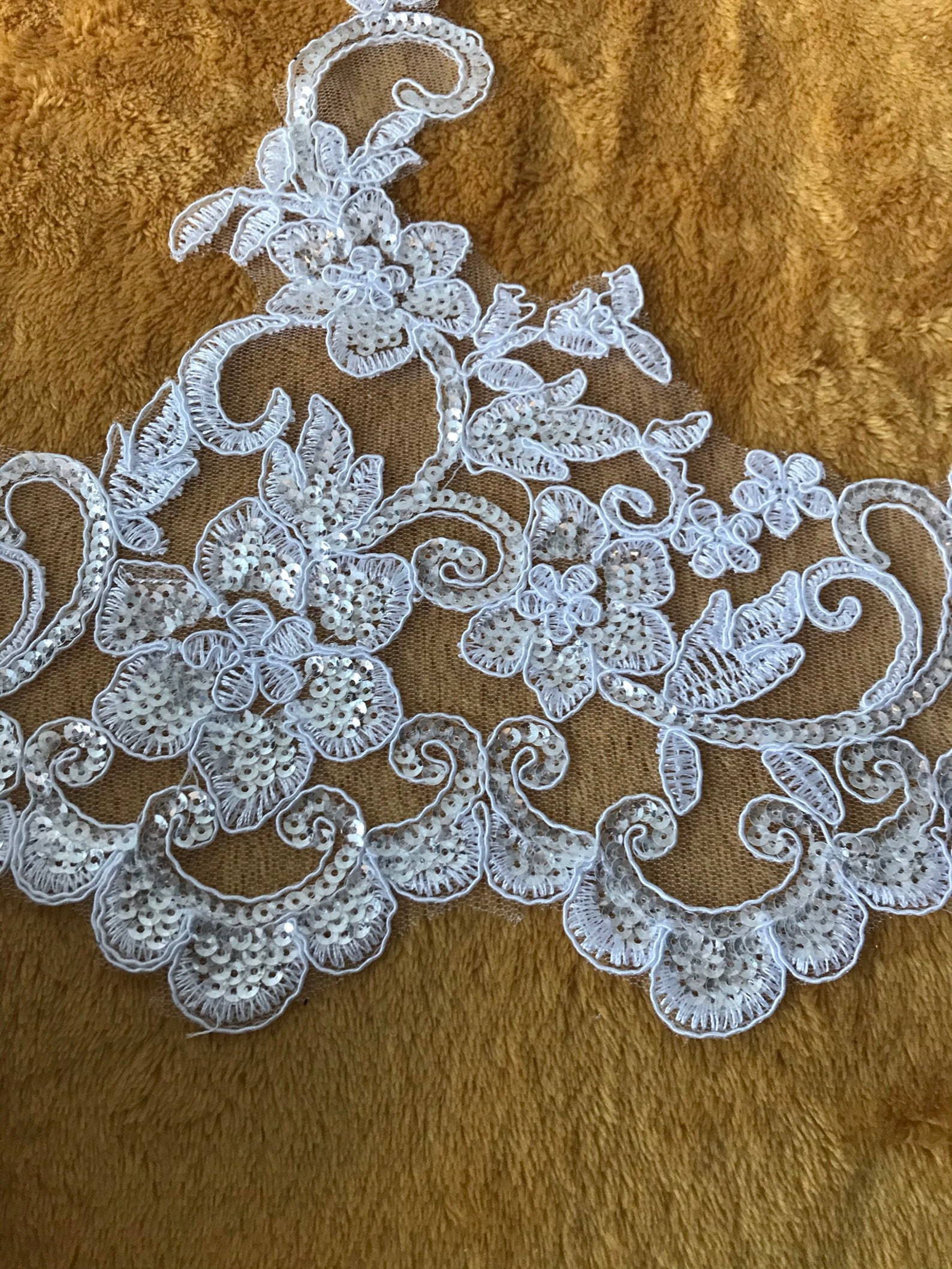 White Bridal Lace Trim. Fabric Lace Embroider.lace Edging Sold by Yard