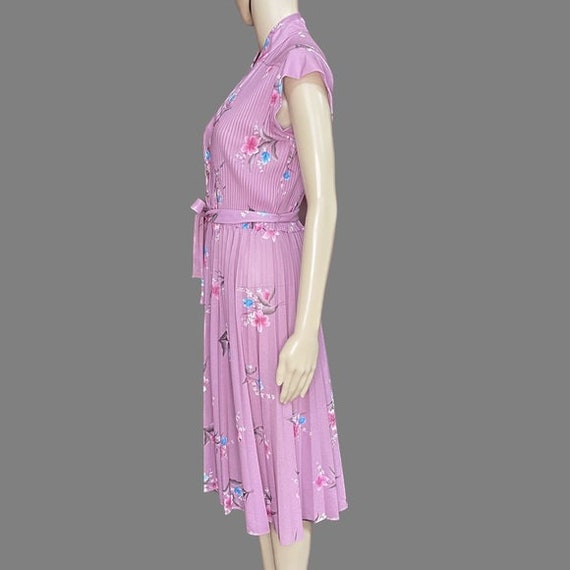 Vintage 1960’s Union Made Pleated Floral Dress wi… - image 4