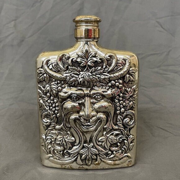 Godinger 1988 Silver Plated Bacchus Flask - Etsy