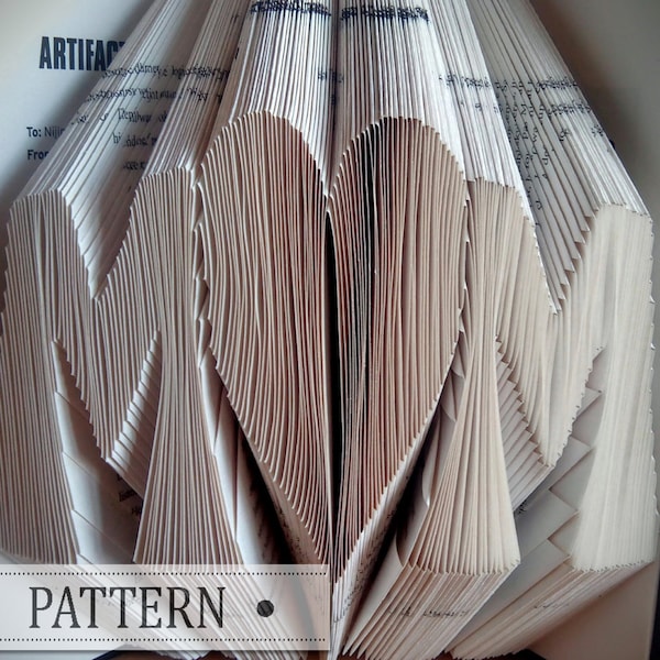 Book Folding Pattern with  FREE TUTORIAL - MOM -  Mother's Day Gift - Make your own Gift - Book Sculpture - Handmade - Girlfriend Gift