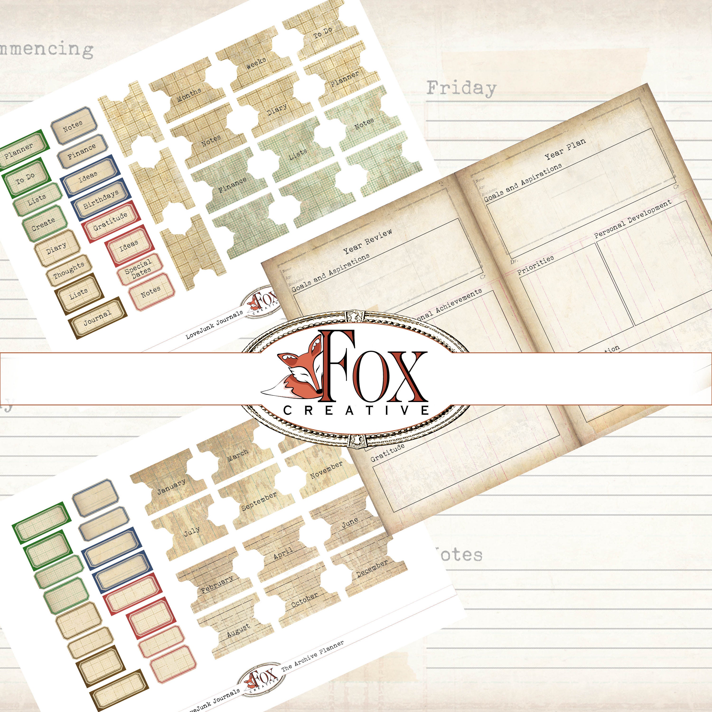 UK PAPER the Archive Planner Digital Kit A5 DIGI19 57 Etsy