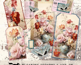 Compendium MK7, **Vivid Florals Floating Pockets and Add-Ons** Digital Journal Kit, DIGI23 39