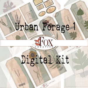 Urban Forage 1, étiquettes de journaux numériques fleurs pressées DIGI19 24