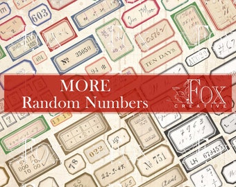 More Random Number Labels, Digital Labels DIGI20 12