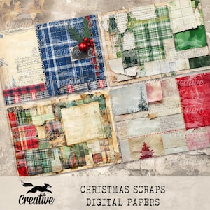 SIMPLE Weihnachts-Scraps, digitales Journal/Scrapbooking-Papier, festlich digital DIGI24 45