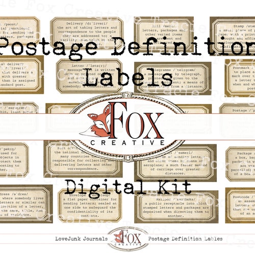 Postage Themed Definition Labels Digital Labels. DIGI19 92 Etsy