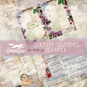 A5 Scrappy Seasons Printable Planner Kit, DIGI21 38. UK PAPER SIZE A4