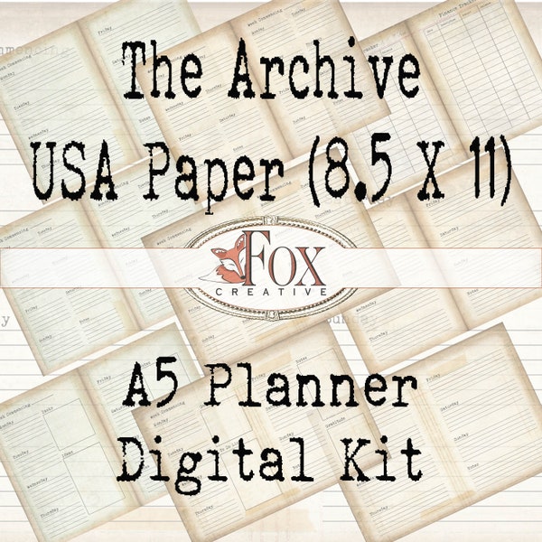 US PAPER, The Archive Planner, Kit numérique A5 DIGI19 55