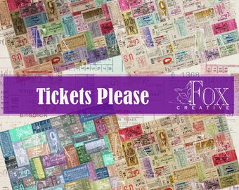 Tickets Please: Vintage Ticket Ephemera and Tear Pages.  DIGI20 23