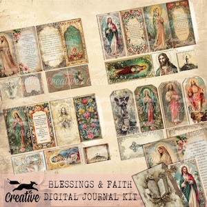 BLESSINGS AND FAITH, heilige kaarten, digitale dagboek/scrapbooking en Ephemera-kit, DIGI25 21