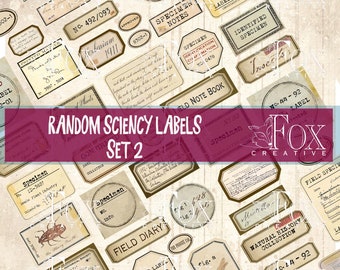 Random Sciency Labels SET 2 DIGI20 53: Specimen, identification, labels