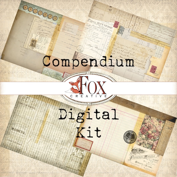 Compendium MK1, kit de journal numérique collage vintage. DIGI19 11