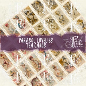 Parasol Lovelies: Tarjetas de té digitales DIGI21 05