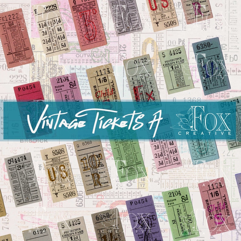 Vintage Tickets Set A DIGI20 24 Etsy UK