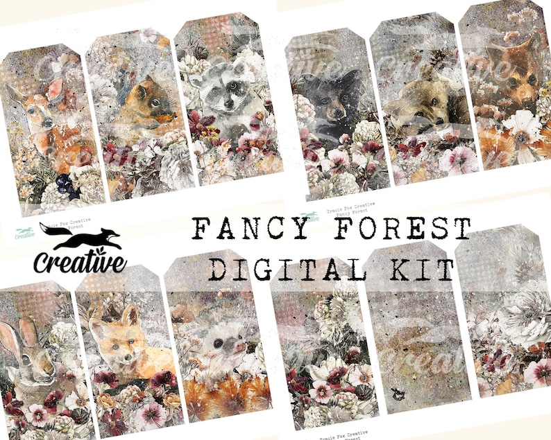 Fancy Forest Grungy Woodland Digital Journal Kit DIGI22 18 image 1