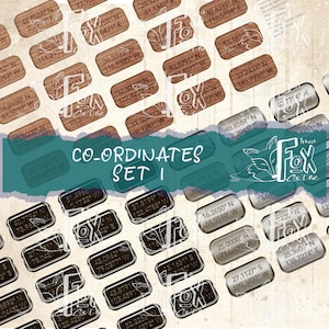COORDINATE TAGS, Etichette digitali, Kit digitale per diario, DIGI21 20
