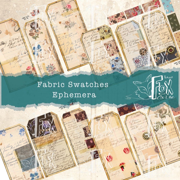 Fabric Swatches Digital Journal Ephemera  DIGI21 11