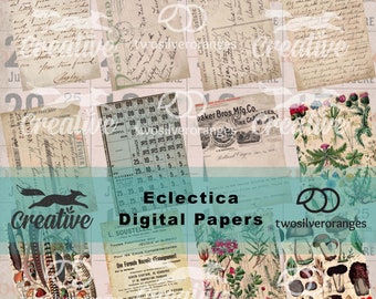 ECLECTICA Digital, Collage Journal Paper Kit, Scrapbooking Papers COLAB21 01