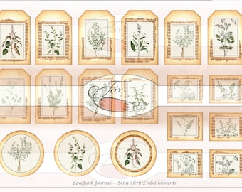 Mini  Digital Embellishments and Tags. Herbs. DIGI18 27