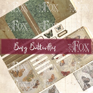 BUSY BUTTERFLIES, Mini Ephemera Folder, Digital Journal Kit DIGI20 47