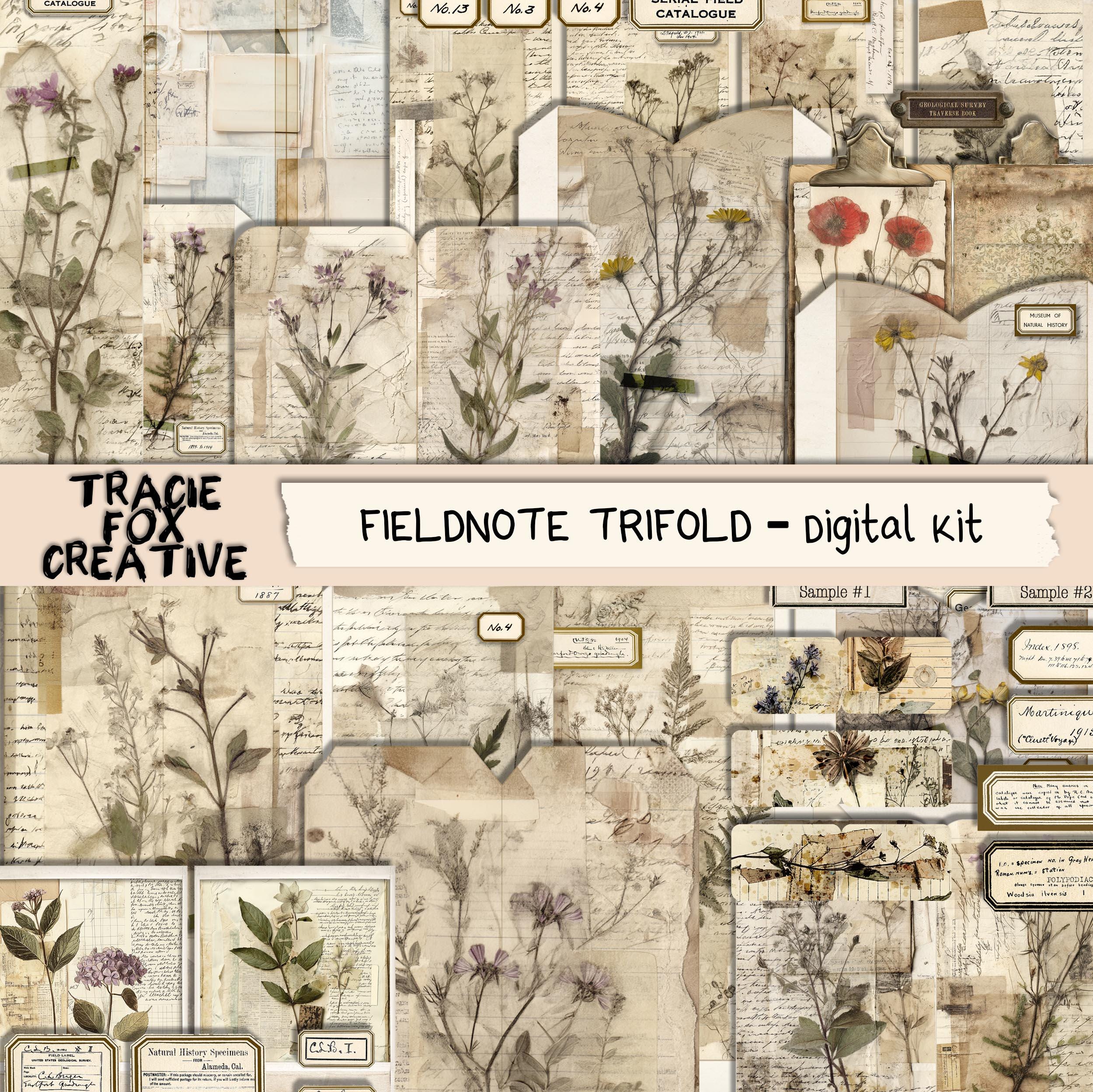 Fieldnote Trifold Folio Digital Kit: Junk Journal Ephemera DIGI25 33