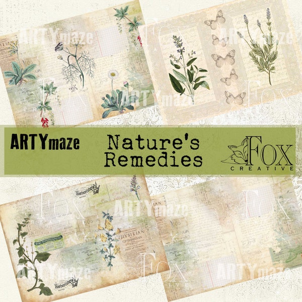 Natures Remedies, Digital Junk Journal Kit  COLAB20 01