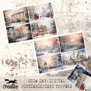 SNOW DAY: digitale kerstkaarttoppers/dagboekkaarten, kortstondige plakboeken, doe-het-zelfkaart digitaal DIGI23 48