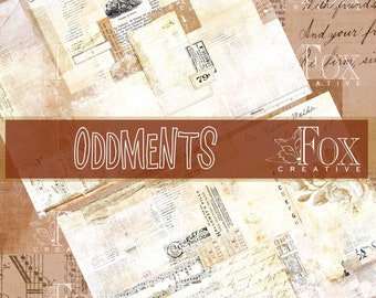 ODDMENTS: Collage Digital Journal Kit, Printable Scrapbook Papers DIGI20 34