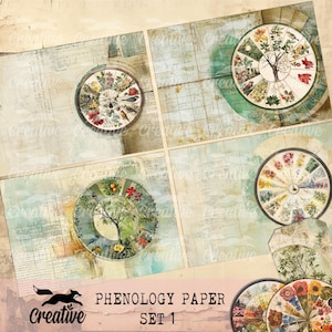 Set di carta PHENOLOGY 1, kit digitale per diario/scarapbooking, DIGI2507