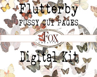 Butterfly Images, Fussy Cut Pages, Flutterby Digital Kit DIGI19 32