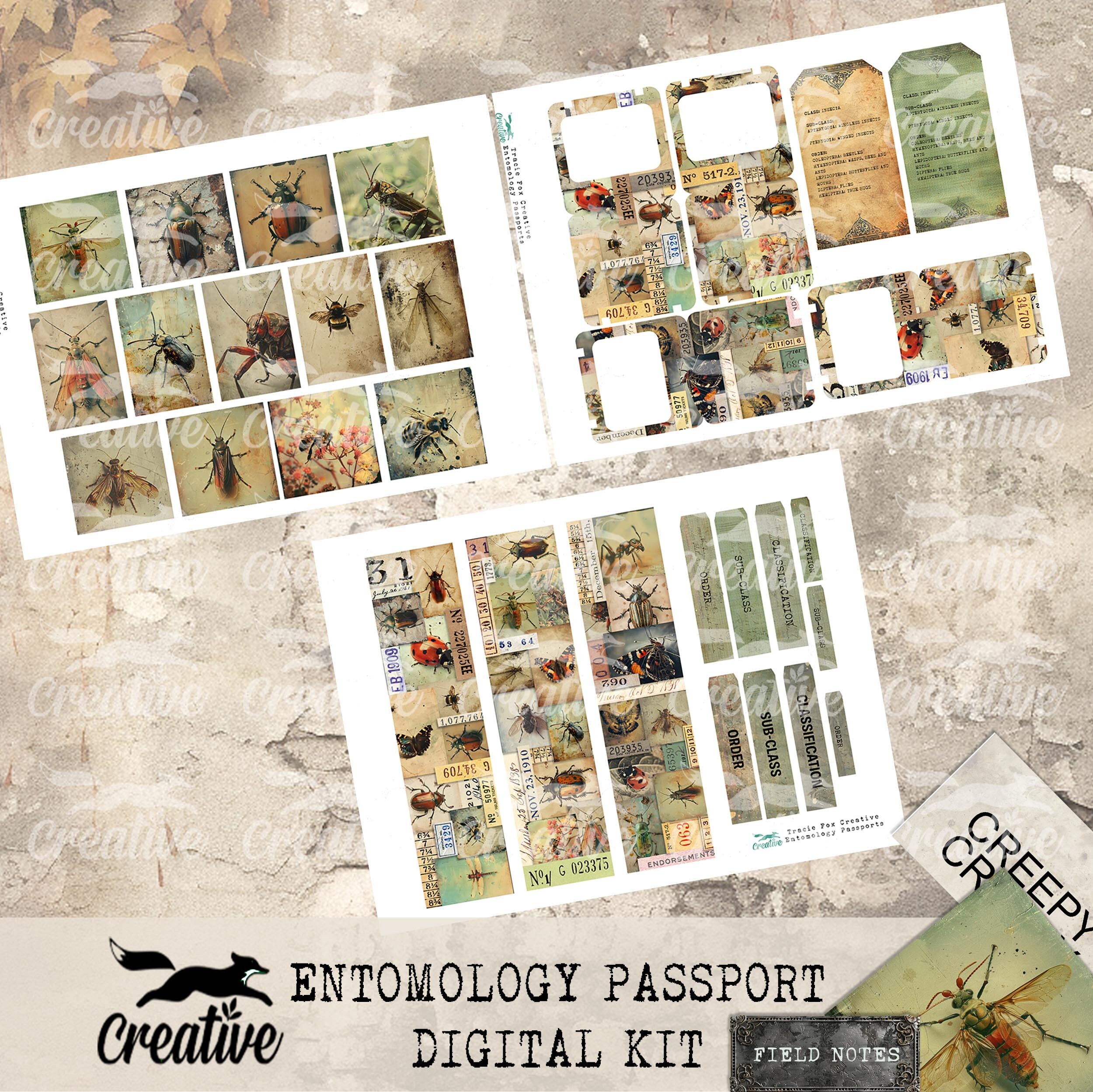 ENTOMOLOGY PASSPORTS, Digital Ephemera Kit for Journal