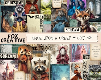 Once Upon a Creep, Grimm Fairytale Halloween Junk Journal Digital Kit, DIGI26 06